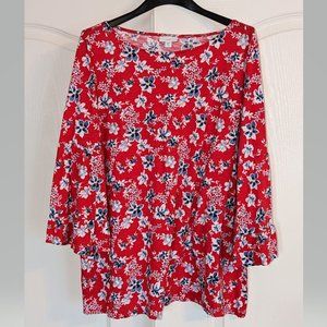 J. Jill red floral blouse **XL Tall size**